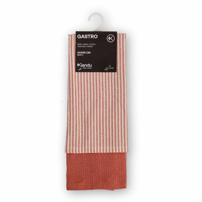 Schöner Leben Geschirrtücher Gastro aus Baumwolle terracotta beige 40x65cm 2er Set Fabrikverkauf