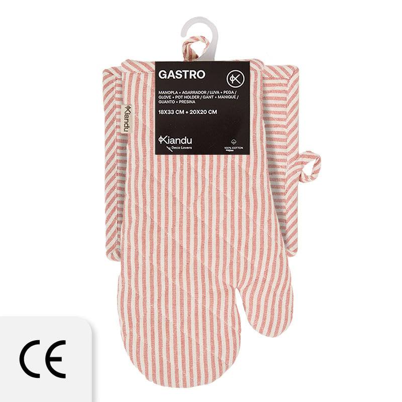 Schöner Leben Ofenhandschuh und Topflappen Gastro aus Baumwolle terracotta beige Meist gekauft