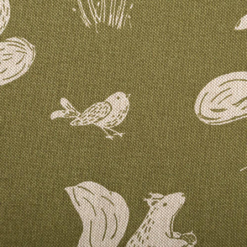 Schöner Leben Dekostoff Halbpanama Forest Animal Scene Waldtiere grün beige 1,4m Breite Verkauf