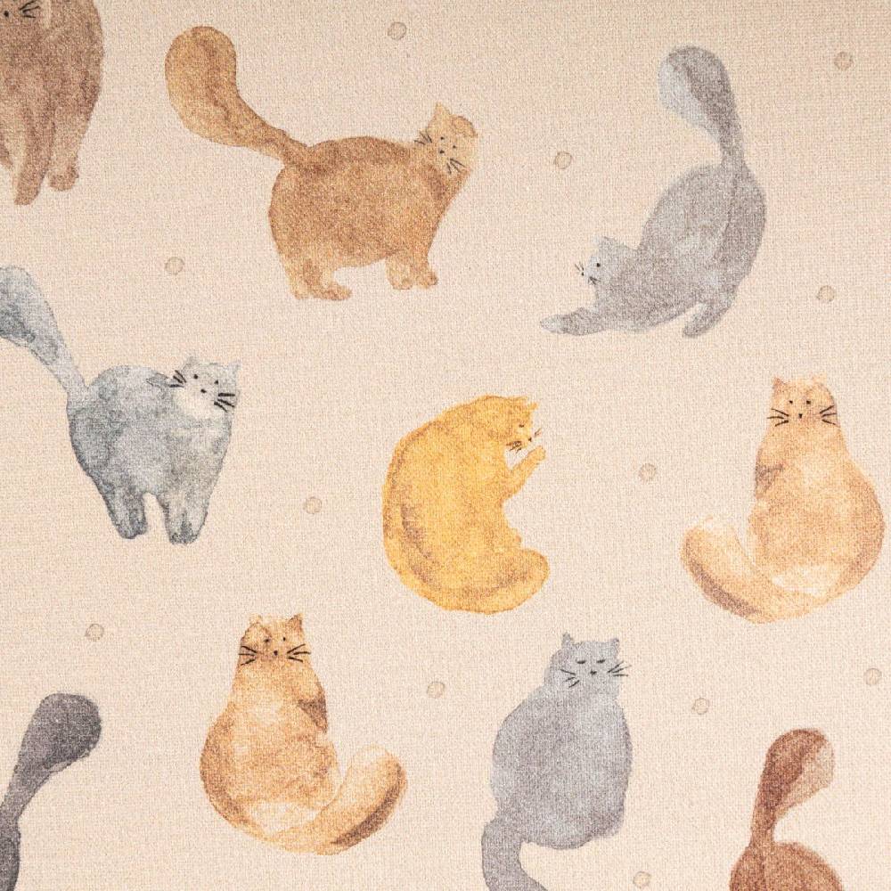 Schöner Leben Dekostoff Baumwollstoff Halbpanama Digitaldruck Cat Furry Friend Katzen natur 1,40m Breite