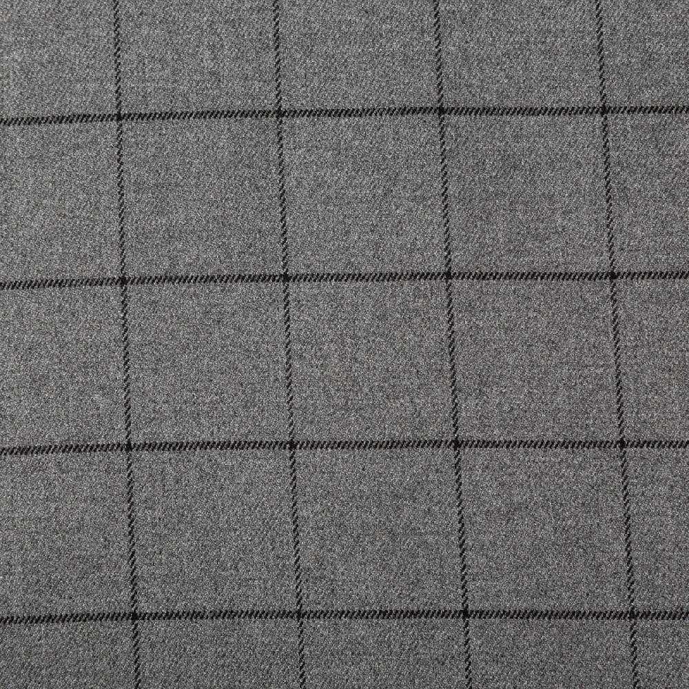 Schöner Leben Viskose Stoff Karo Muster feine Linien grau schwarz 1,4m Breite