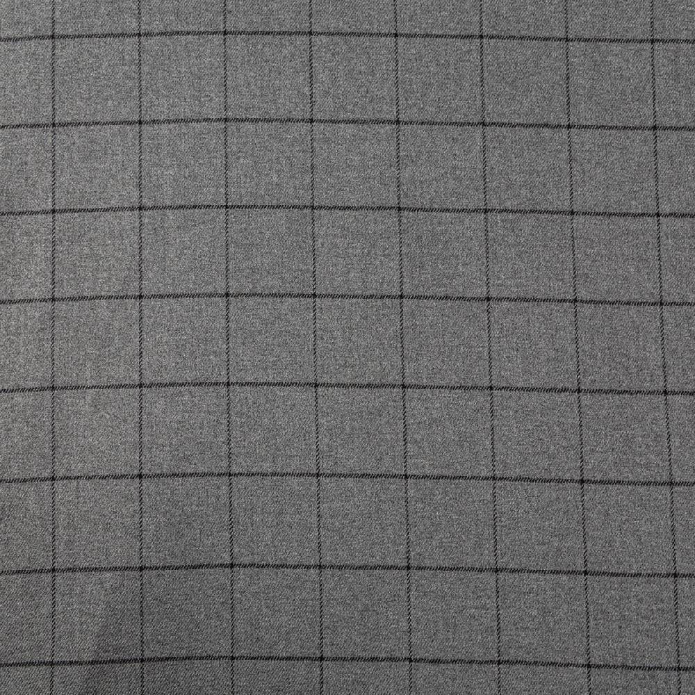 Schöner Leben Viskose Stoff Karo Muster feine Linien grau schwarz 1,4m Breite Schlussverkauf