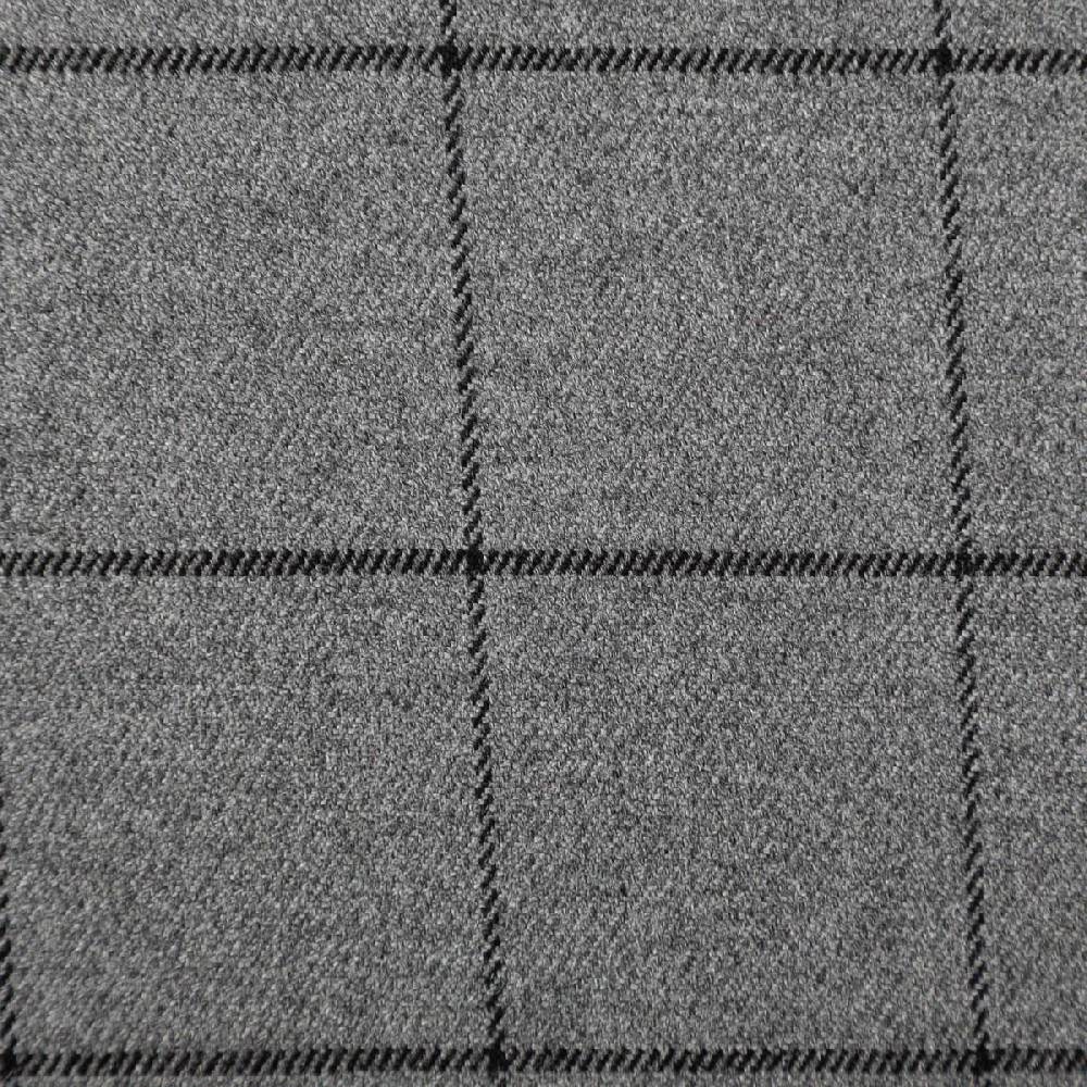 Schöner Leben Viskose Stoff Karo Muster feine Linien grau schwarz 1,4m Breite Schlussverkauf