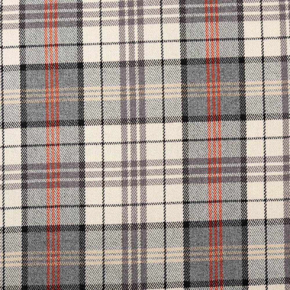 Schöner Leben Viskose Stoff Tartan Muster Schottenkaro kariert beige grau rot 1,4m Breite