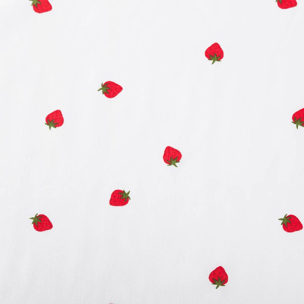 Schöner Leben Baumwollstoff Popeline Stoff Mini Erdbeeren weiß rot grün 1,45m Breite