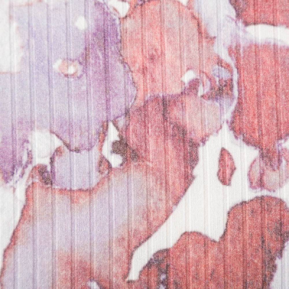 Schöner Leben Viskosejersey Rippjersey Digitaldruck Flowers Aquarell Blumen abstrakt ecru violett 1,2m Breite Auslauf