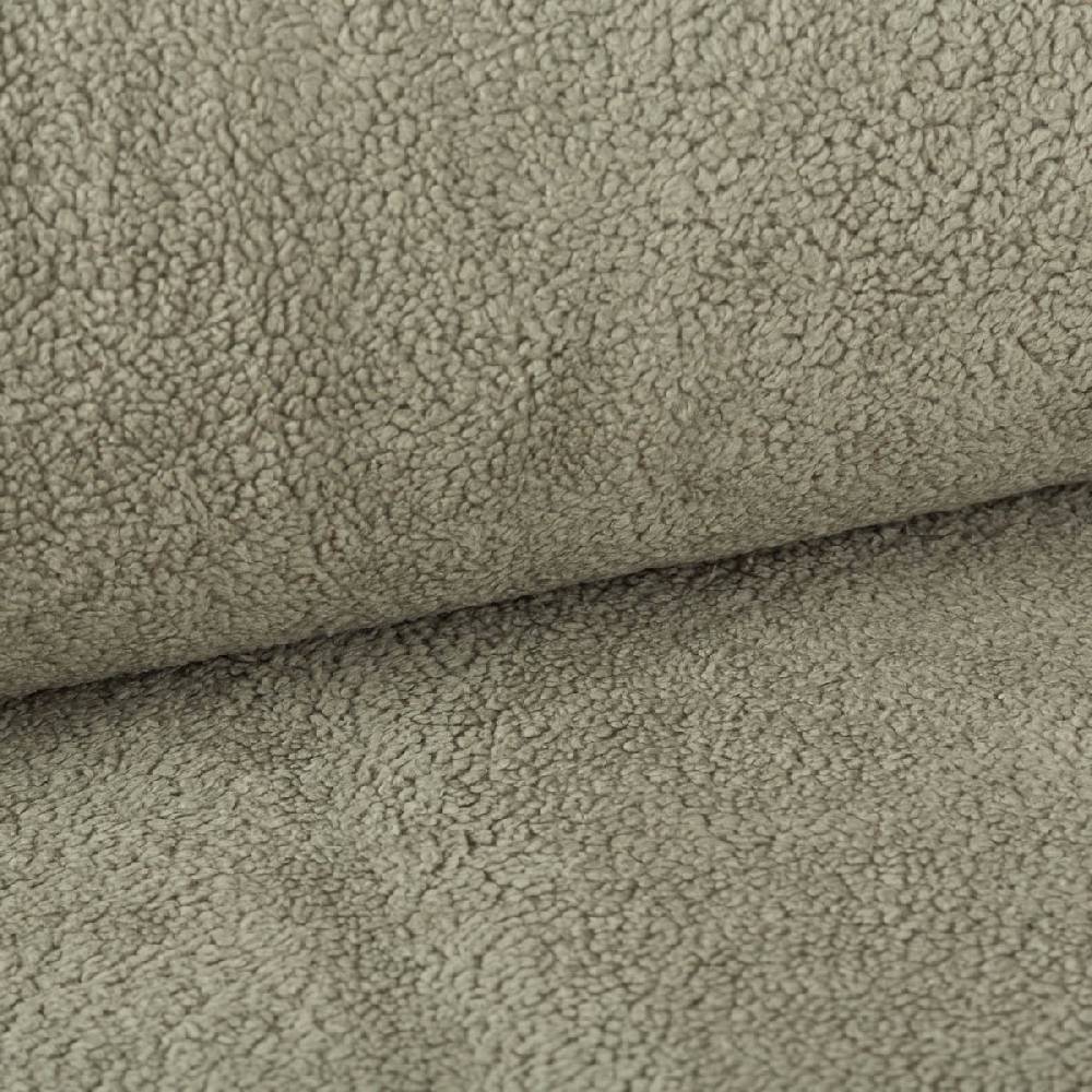 Schöner Leben Teddy Fleece Baumwoll Krimmer Plüschstoff einfarbig alt grün 1,6m Breite