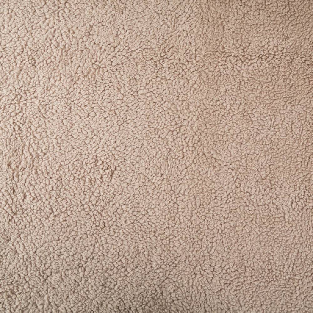 Schöner Leben Teddy Fleece Baumwoll Krimmer Plüschstoff einfarbig taupe 1,6m Breite im Angebot