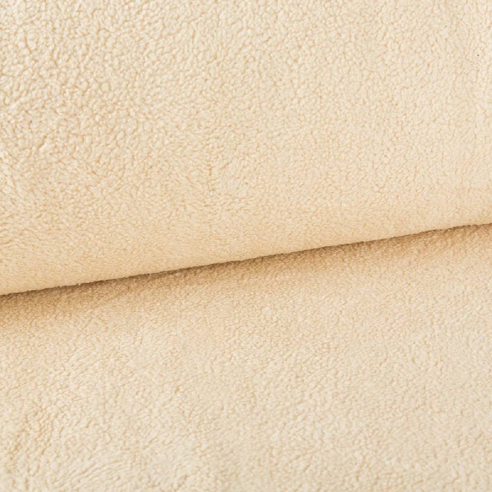 Schöner Leben Teddy Fleece Baumwoll Krimmer Plüschstoff einfarbig beige 1,6m Breite