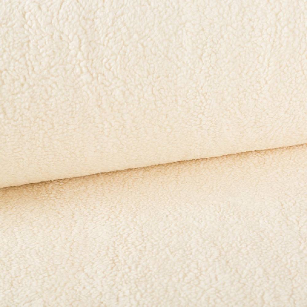 Schöner Leben Teddy Fleece Baumwoll Krimmer Plüschstoff einfarbig ecru 1,6m Breite