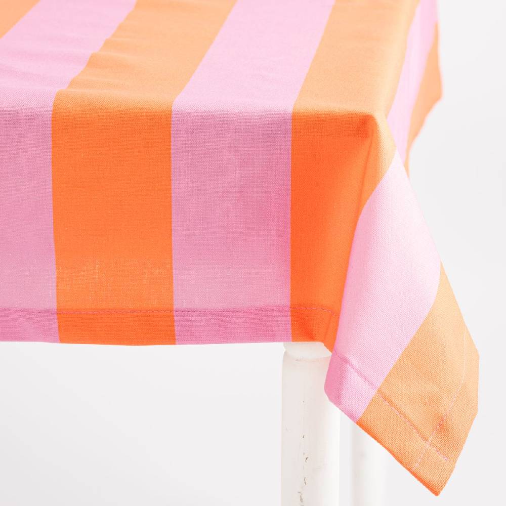 Schöner Leben Tischdecke Streifen orange pink in versch. Größen von SCHÖNER LEBEN