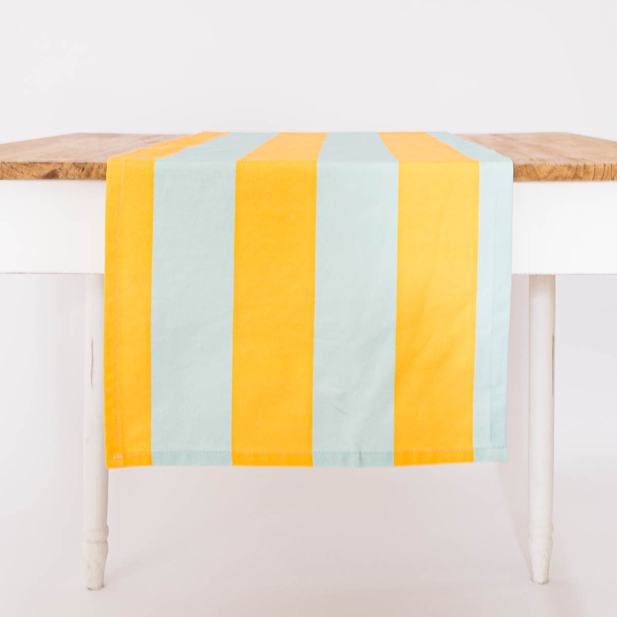 Schöner Leben Tischläufer Streifen hellblau gelb 40x160cm von SCHÖNER LEBEN Hotsell