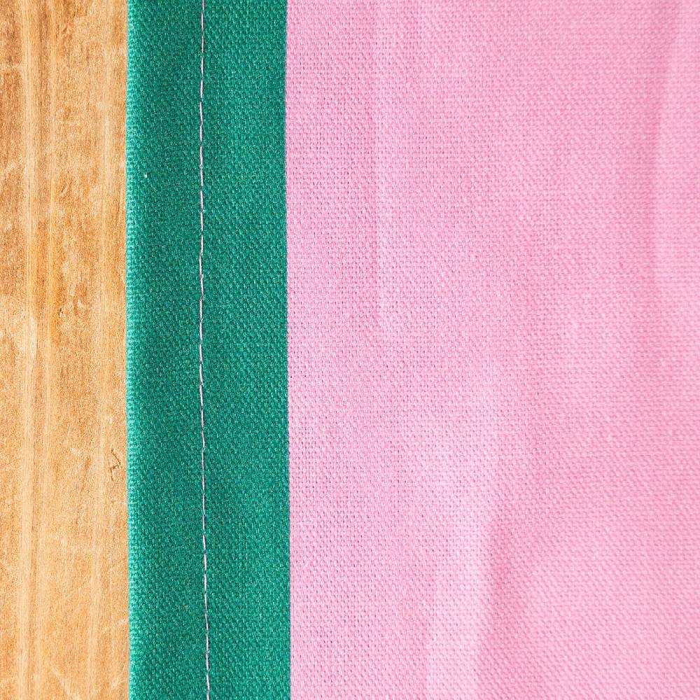 Schöner Leben Tischläufer Streifen dunkelgrün pink 40x160cm von SCHÖNER LEBEN im Angebot