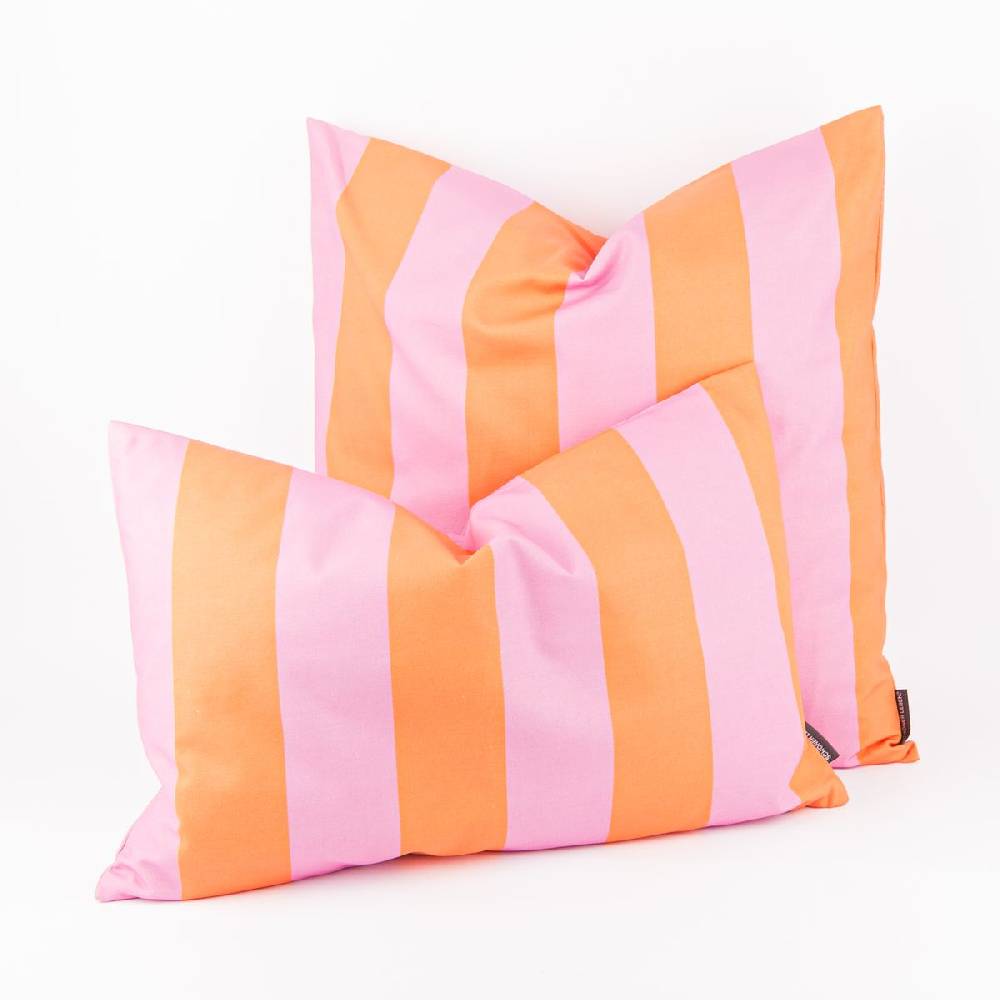 Schöner Leben Kissenhülle Streifen orange und pink in versch. Größen von SCHÖNER LEBEN