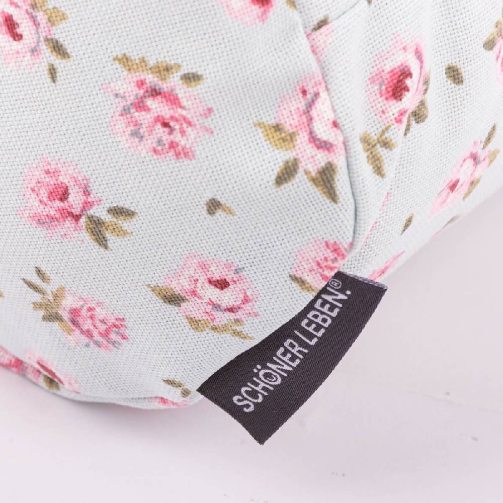 Schöner Leben Kissenhülle Classic Little Rose Rosenblüten hellblau rosa in versch. Größen oder Wunschmaß von SCHÖNER LEBEN Verkauf