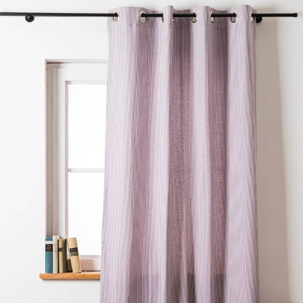 Schöner Leben Vorhang mit Ösen Dobby Streifen lila beige in 245cm oder Wunschlänge von SCHÖNER LEBEN