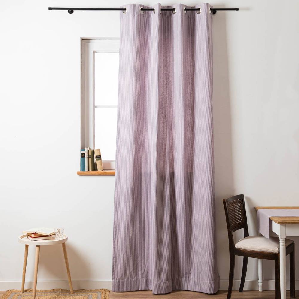 Schöner Leben Vorhang mit Ösen Dobby Streifen lila beige in 245cm oder Wunschlänge von SCHÖNER LEBEN Letzte 3 Tage