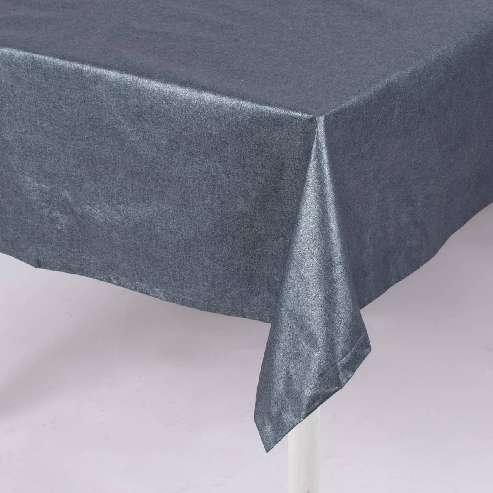 Schöner Leben Tischdecke abwaschbar Glitzer uni grau silber div. Größen oder Wunschmaß von SCHÖNER LEBEN