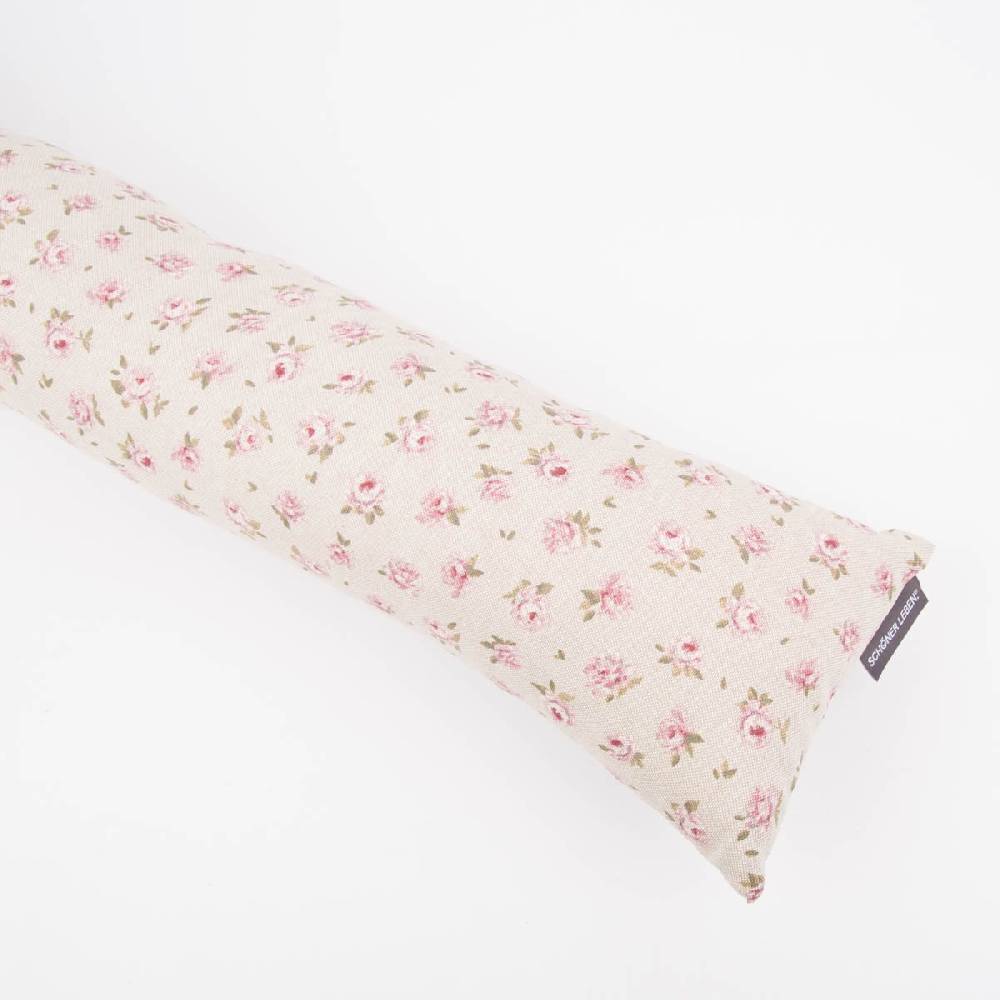 Schöner Leben SCHÖNER LEBEN. Zugluftstopper Classic Little Rose Leinenlook Rosenblüten natur rosa in verschiedenen Größen