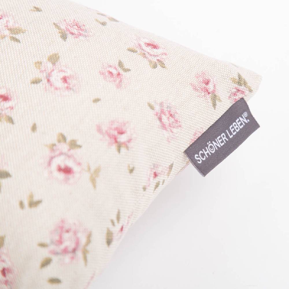 Schöner Leben SCHÖNER LEBEN. Zugluftstopper Classic Little Rose Leinenlook Rosenblüten natur rosa in verschiedenen Größen Nur für heute