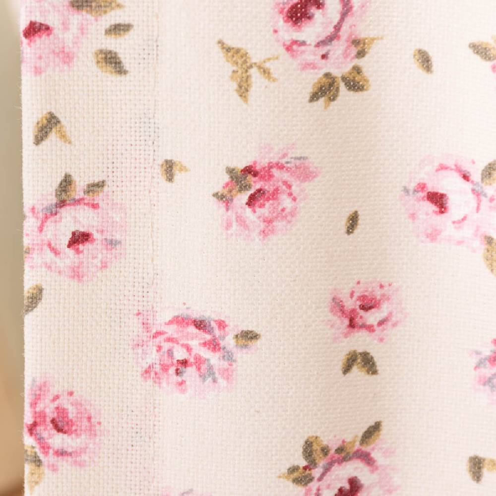 Schöner Leben Vorhang mit Ösen Classic Little Rose Rosenblüten ecru rosa in 245cm oder Wunschlänge von SCHÖNER LEBEN Vierteljährliche Förderung