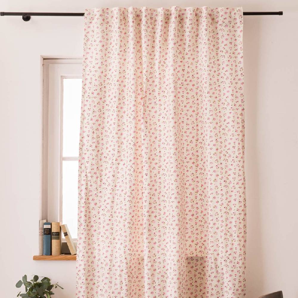 Schöner Leben Vorhang mit Smok-Schlaufenband Classic Little Rose Rosenblüten ecru rosa in 245cm oder Wunschlänge von SCHÖNER LEBEN Bis zu 55% Rabatt