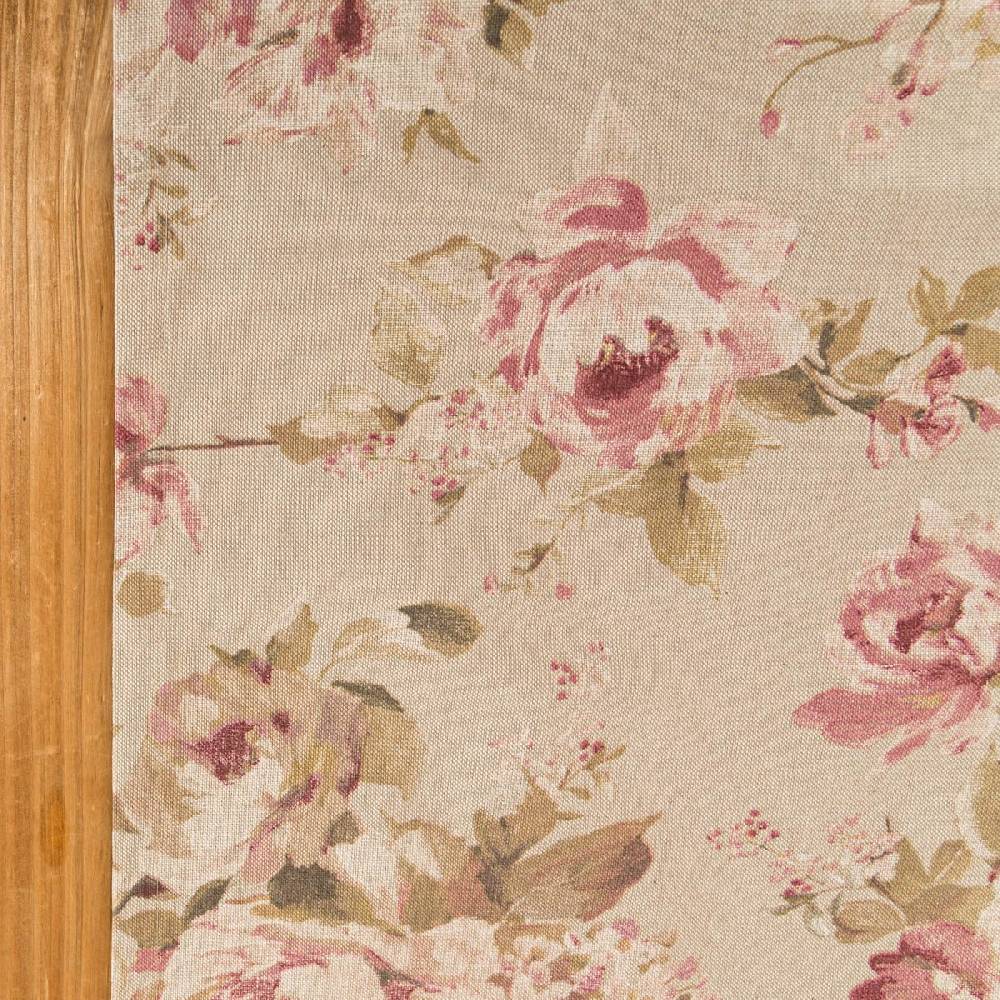 Schöner Leben Tischläufer Classic Painted Rose Leinenlook Rosen natur rosa 40x160cm von SCHÖNER LEBEN Discount Store für neue Produkte