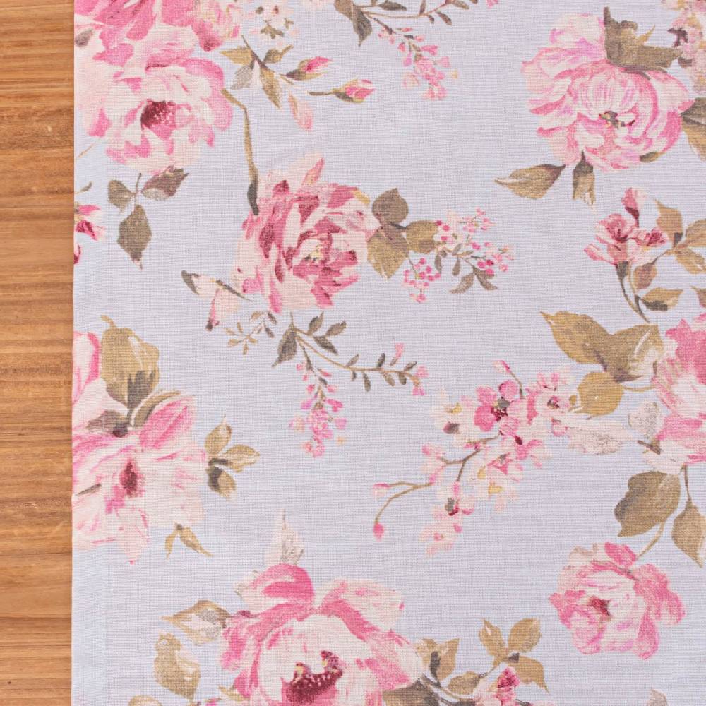 Schöner Leben Tischläufer Classic Painted Rose Rosen hellblau rosa 40x160cm von SCHÖNER LEBEN Nur noch ein Tag übrig
