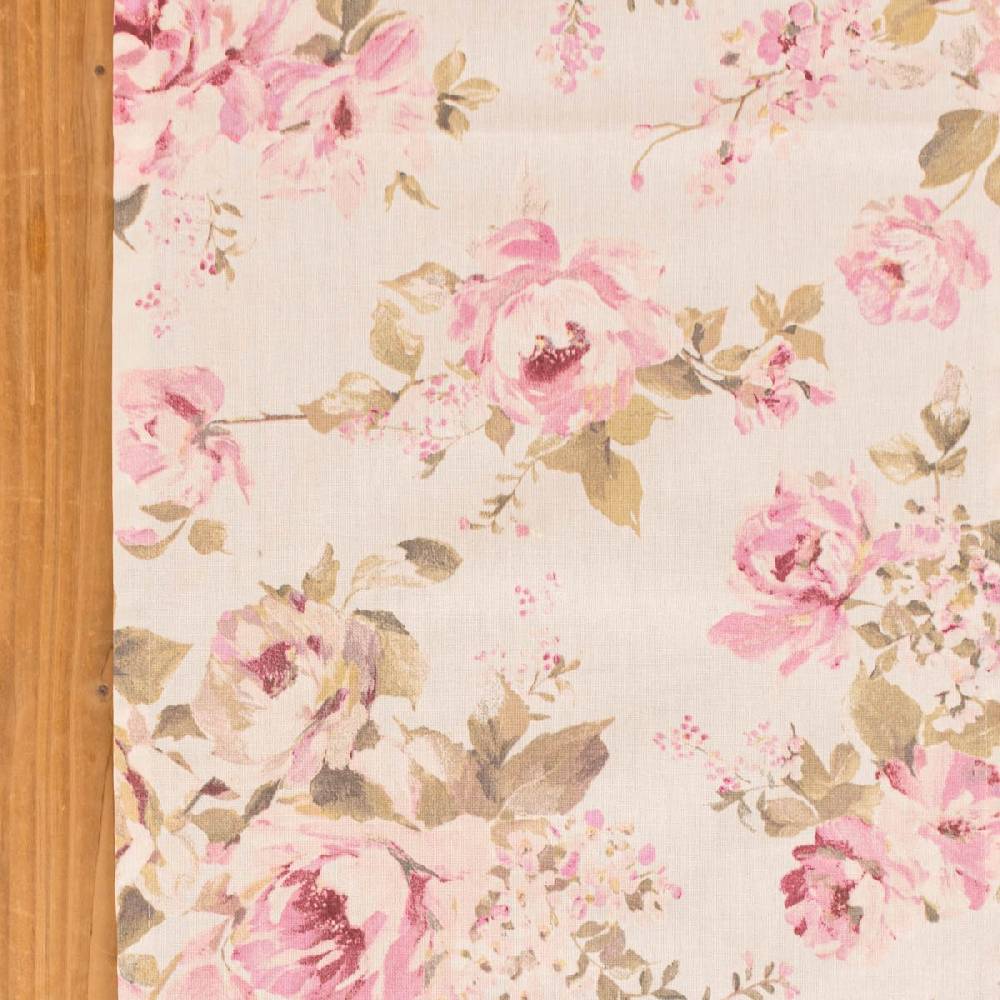 Schöner Leben Tischläufer Classic Painted Rose Rosen ecru rosa 40x160cm von SCHÖNER LEBEN Super Rabatt