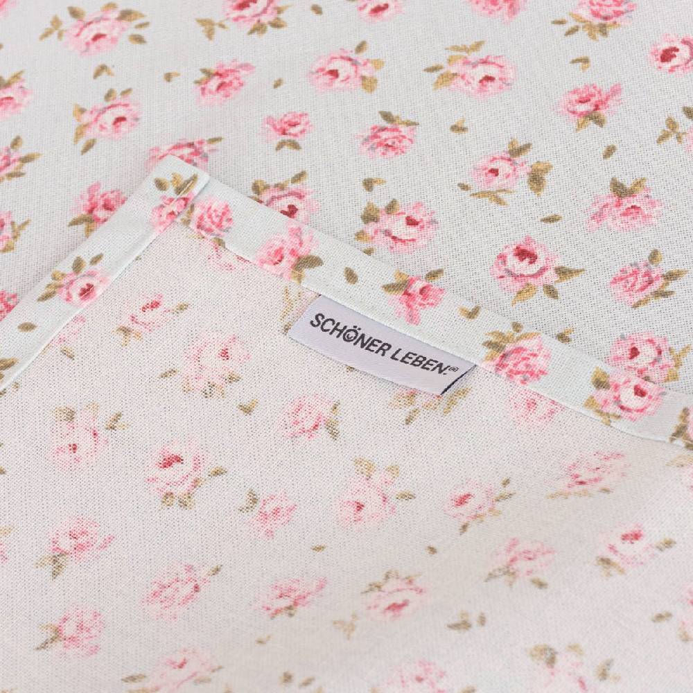 Schöner Leben Tischläufer Classic Little Rose Rosenblüten hellblau rosa 40x160cm von SCHÖNER LEBEN 50% Rabatt mit kostenlosem Versand