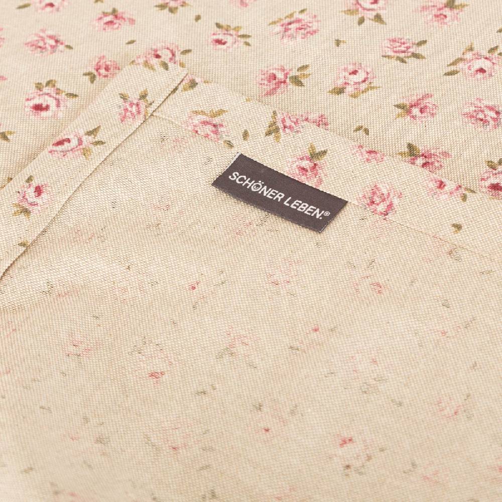 Schöner Leben Tischdecke Classic Little Rose Leinenlook Rosenblüten natur rosa in versch. Größen von SCHÖNER LEBEN Kostenloser Versand international