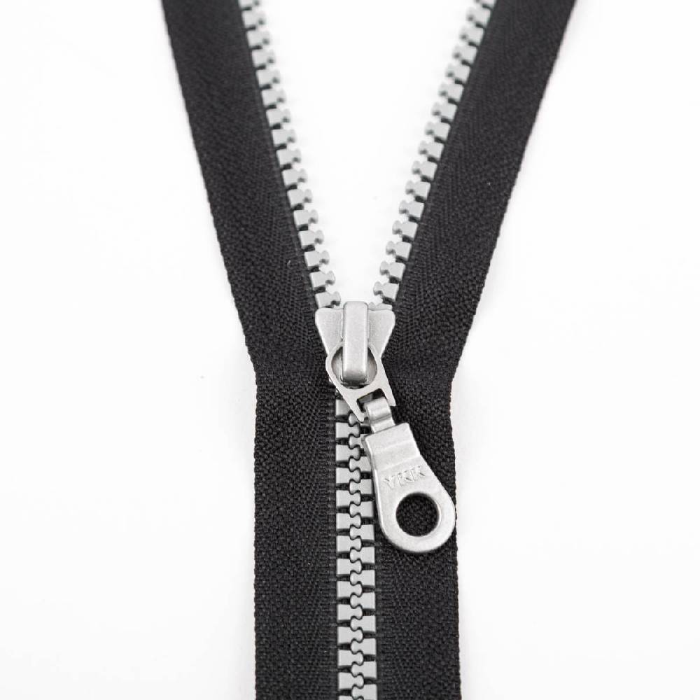 Schöner Leben Reißverschluss Vislon teilbar silber 5mm 60cm lang in der Farbe schwarz