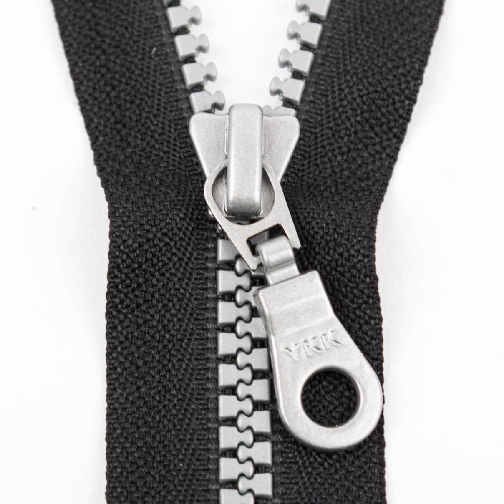 Schöner Leben Reißverschluss Vislon teilbar silber 5mm 60cm lang in der Farbe schwarz 50% Rabatt für begrenzte Zeit