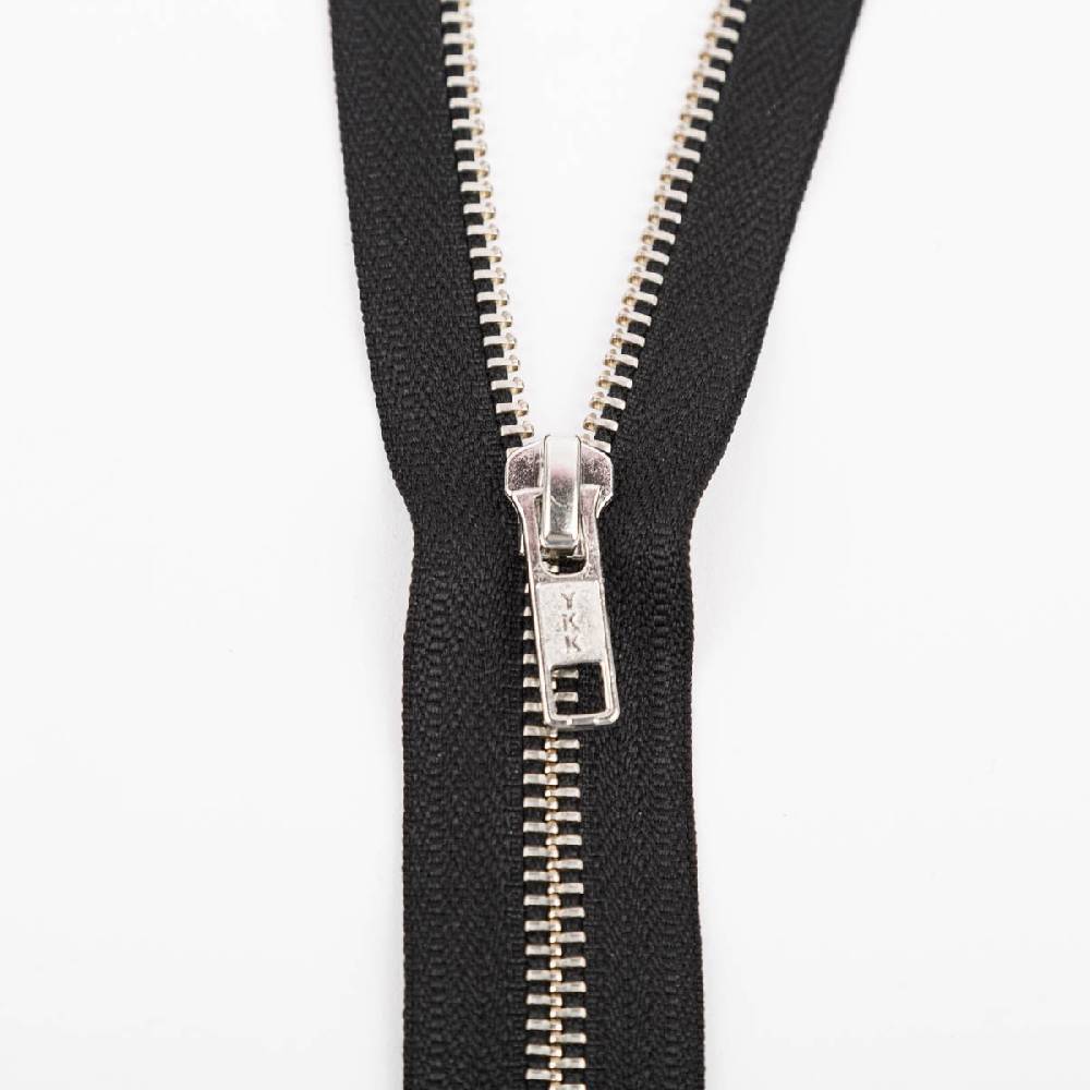 Schöner Leben Reißverschluss Metall silber teilbar 5mm 35cm lang in der Farbe schwarz
