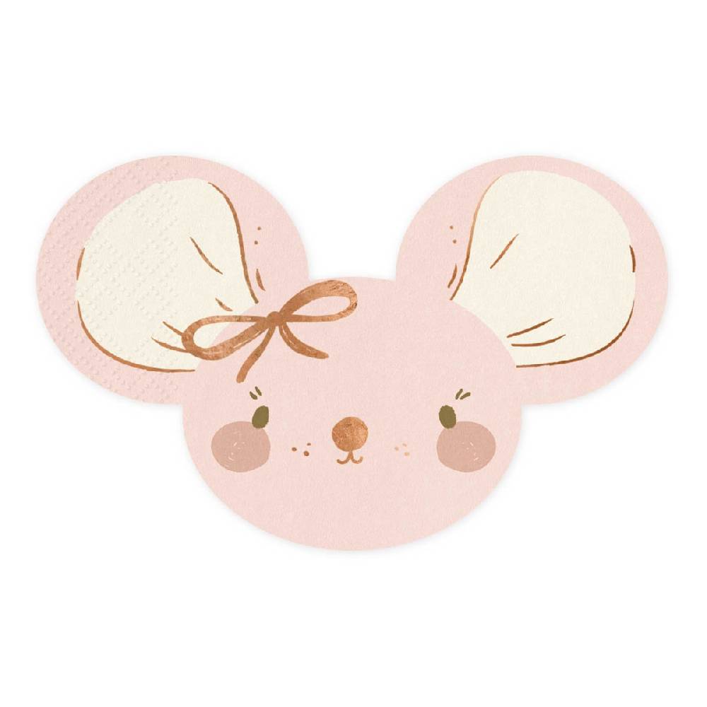Schöner Leben Papierservietten Maus rosa 16x10cm 2lagig 20 Stück