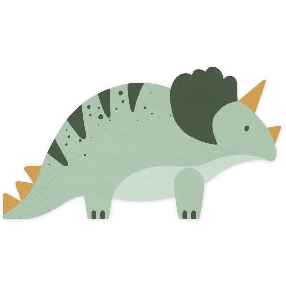 Schöner Leben Dinosaurier Servietten Triceratops grün 18x10cm 2lagig 12 Stück