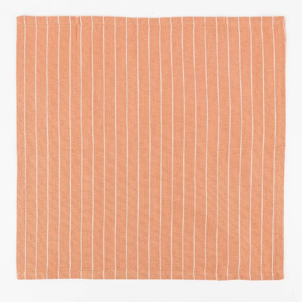 Schöner Leben Set aus 4 Platzsets und 4 Servietten gestreift hellbraun weiß 50x35cm und 40x40cm von Linen & More Top Angebot