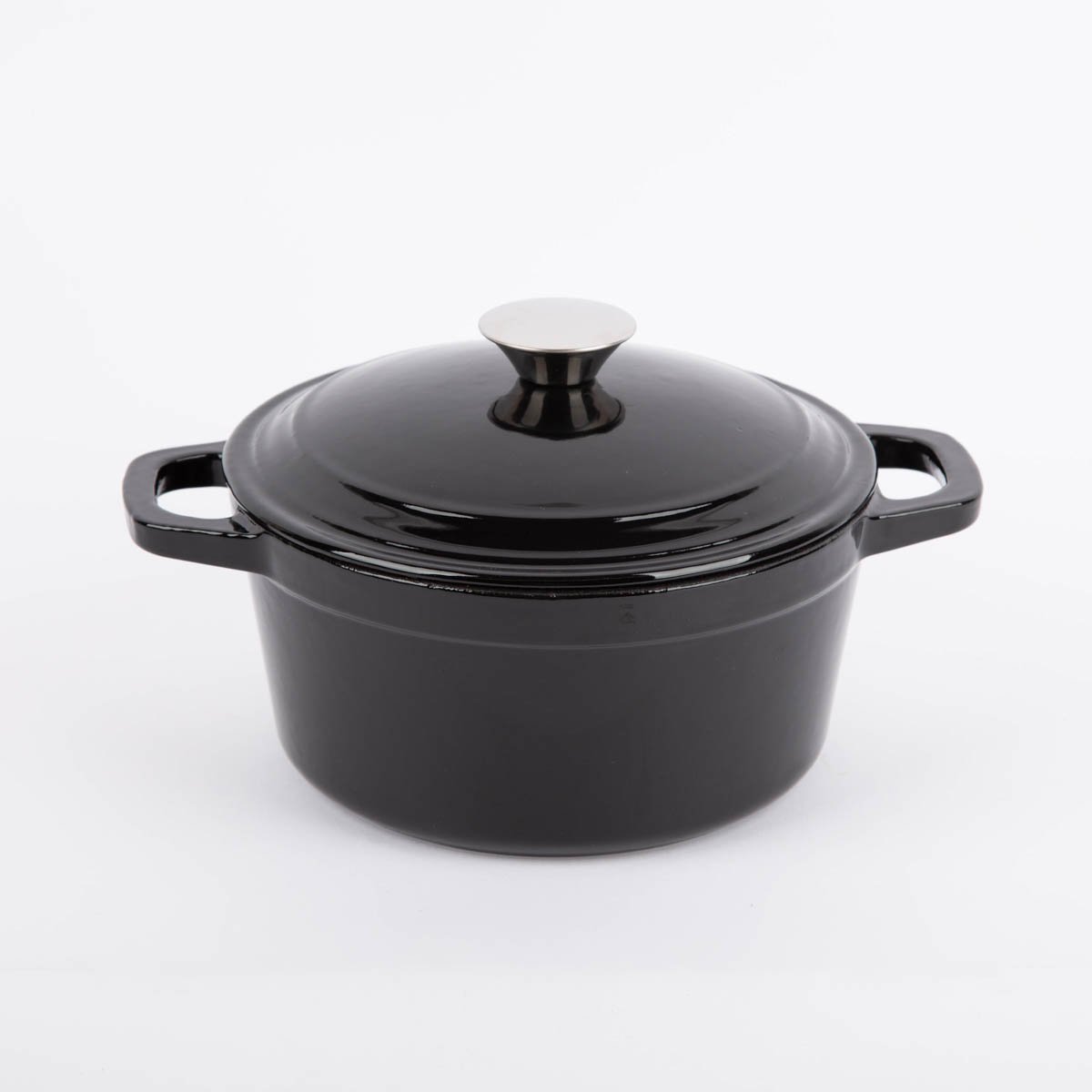 Schöner Leben Gusseisen Topf emailliert mit Deckel schwarz 29x21x15,5cm 3,5 Liter