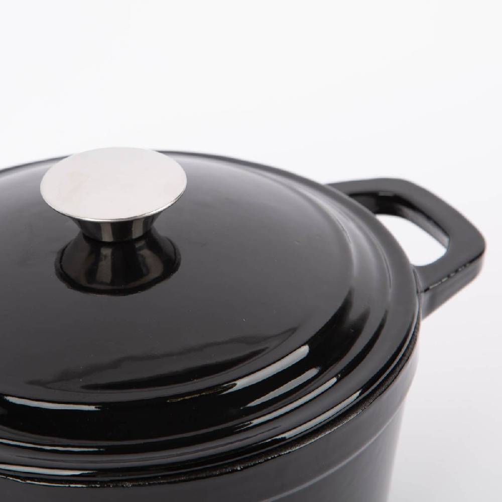 Schöner Leben Gusseisen Topf emailliert mit Deckel schwarz 29x21x15,5cm 3,5 Liter Online Outlet