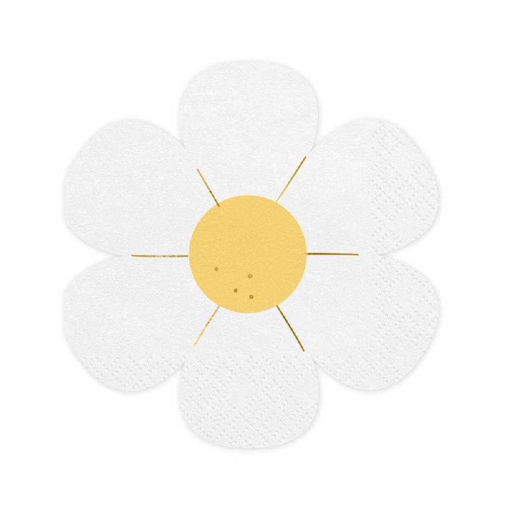Schöner Leben 12 Stück Servietten Daisy Gänseblümchen weiß gelb 2lagig 32x33cm