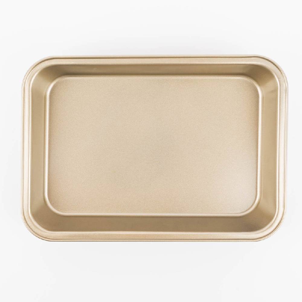 Schöner Leben Backform und Bratform aus Metall goldfarbig 34x24x5,8cm Tiefpreis
