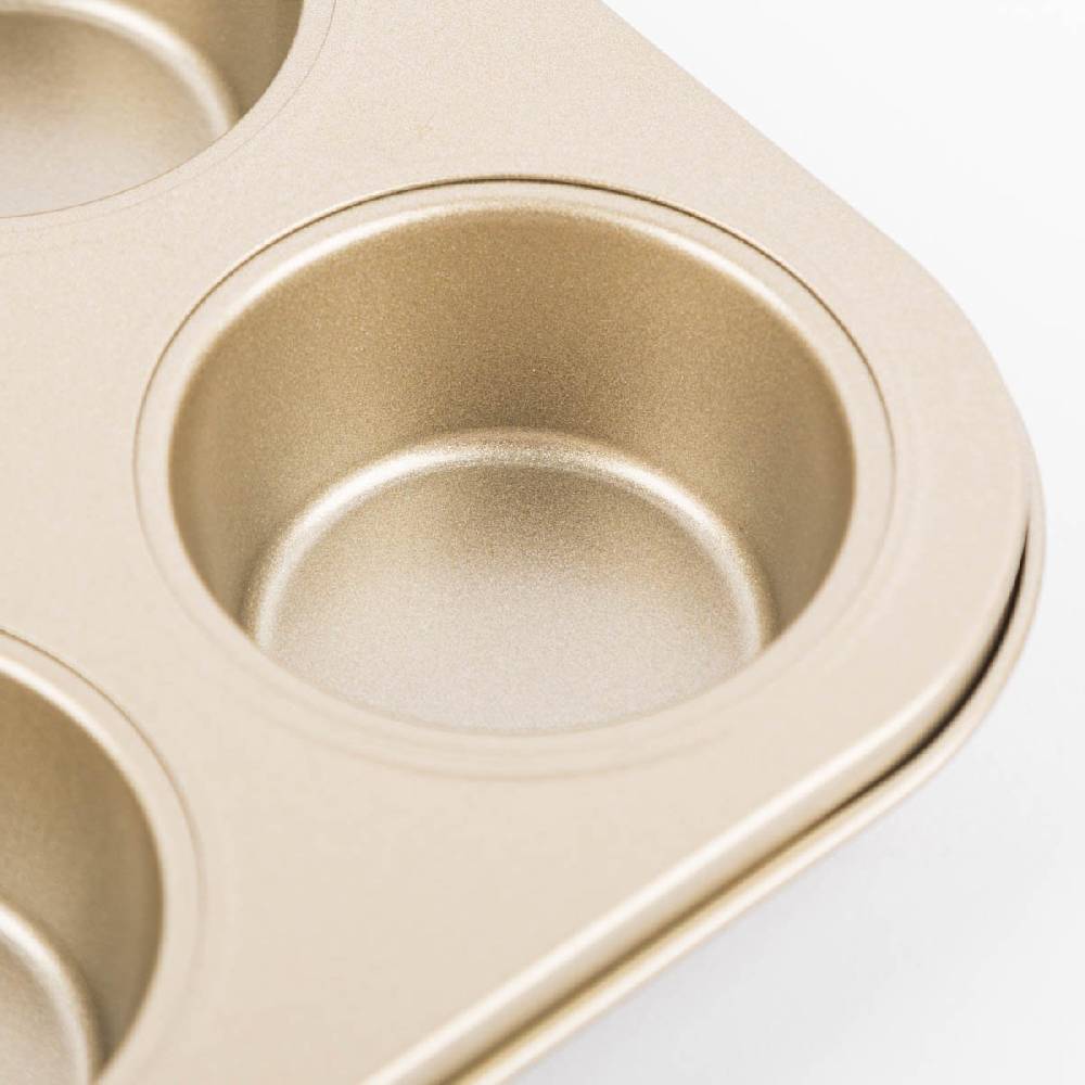 Schöner Leben Muffinform antihaftbeschichtet aus Metall goldfarbig 26,5x18,5x3cm Wochenangebot