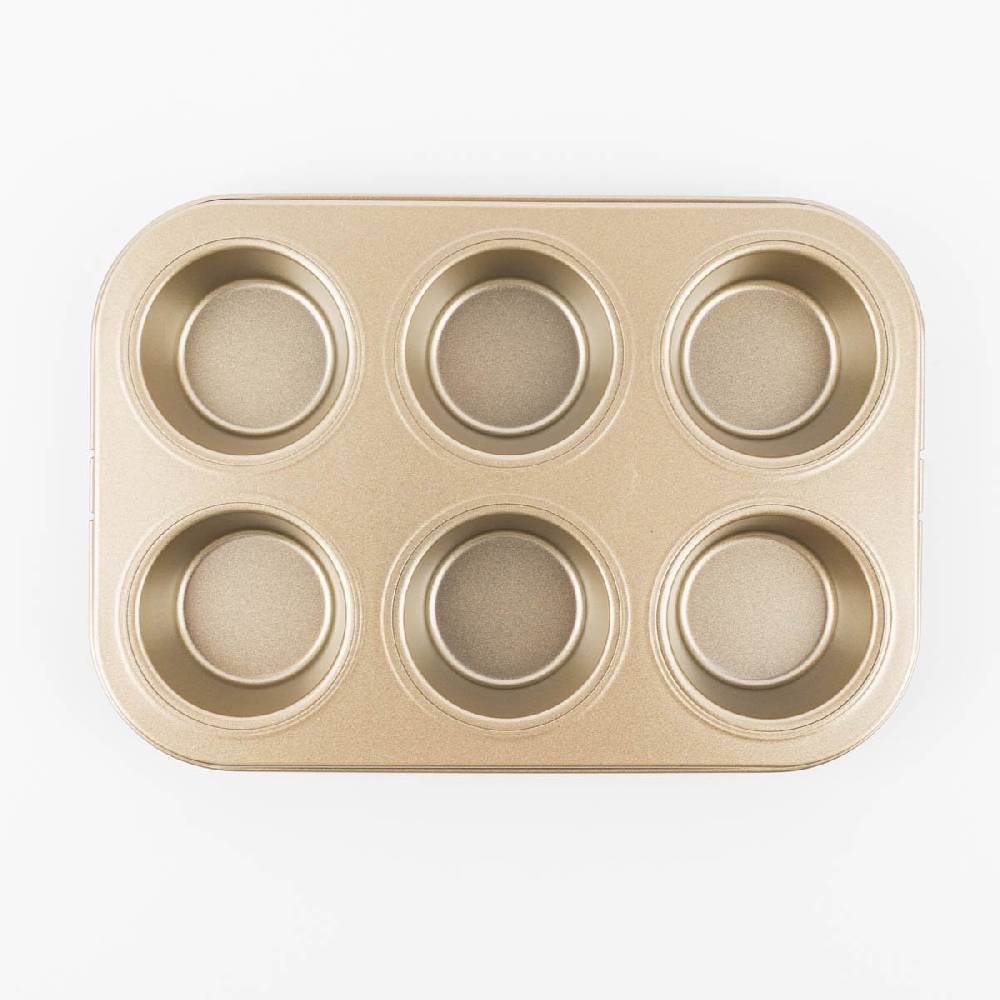 Schöner Leben Muffinform antihaftbeschichtet aus Metall goldfarbig 26,5x18,5x3cm Wochenangebot
