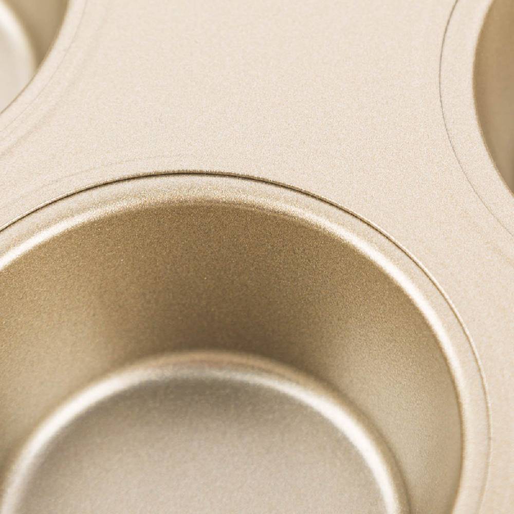 Schöner Leben Muffinform antihaftbeschichtet aus Metall goldfarbig 26,5x18,5x3cm Wochenangebot