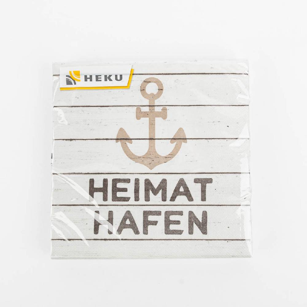 Schöner Leben Serviette Heimathafen Anker creme braun beige 33x33cm 3lagig 20 Stück