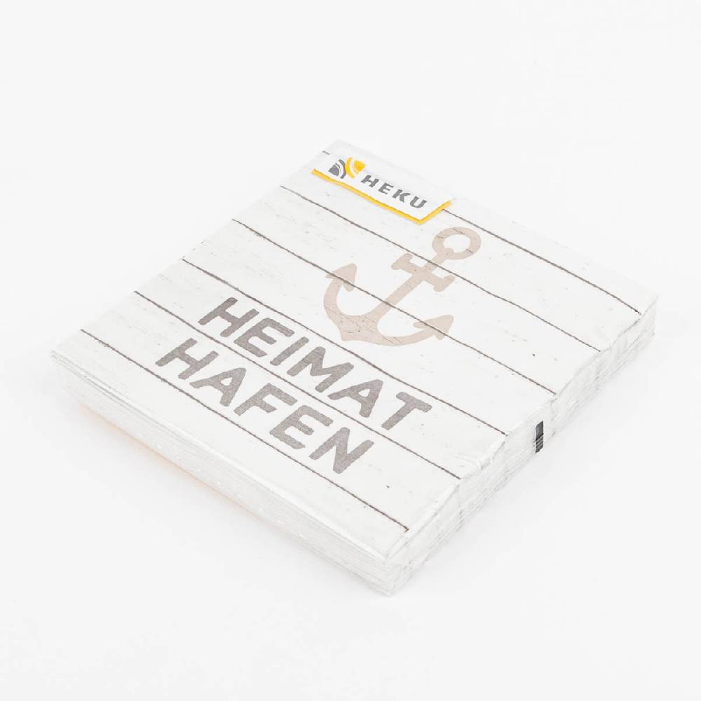 Schöner Leben Serviette Heimathafen Anker creme braun beige 33x33cm 3lagig 20 Stück Neueste Stile