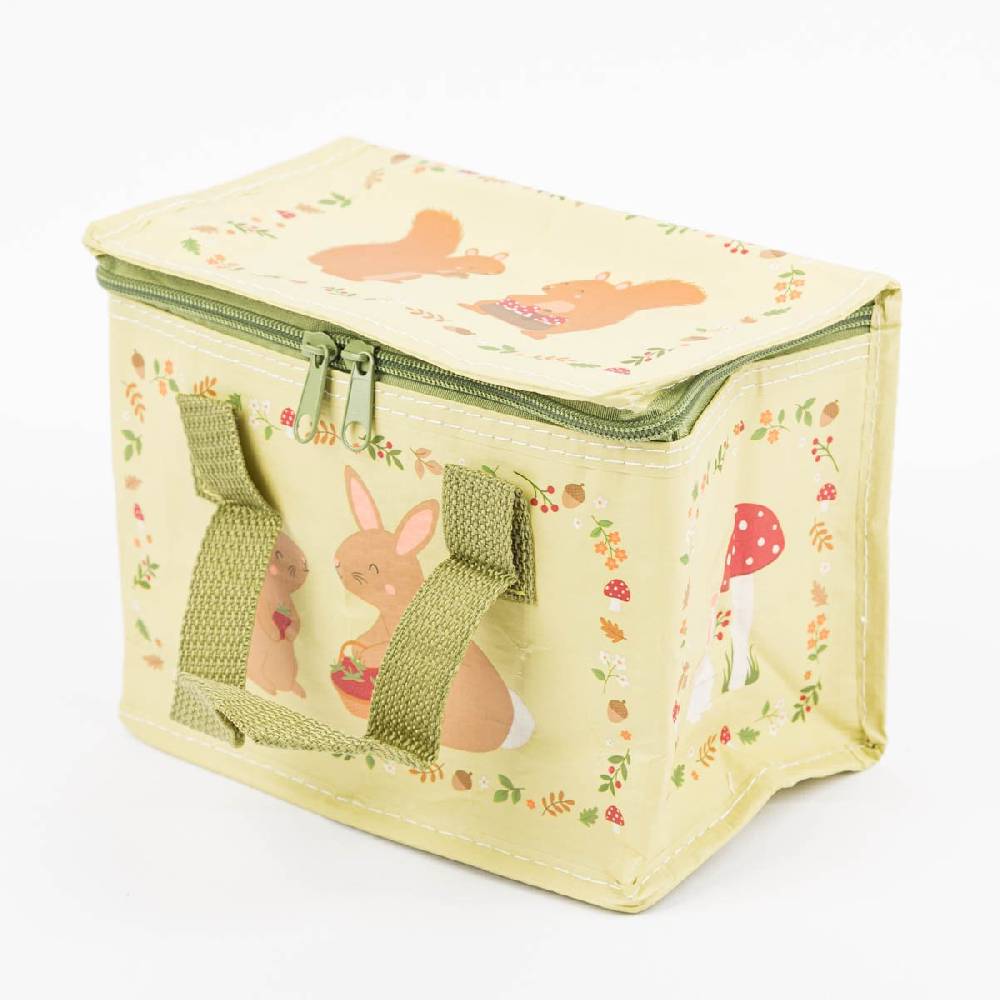 Schöner Leben Mini Kühltasche Gartenfreunde hellgrün braun bunt 21x16x13cm von Sass & Belle
