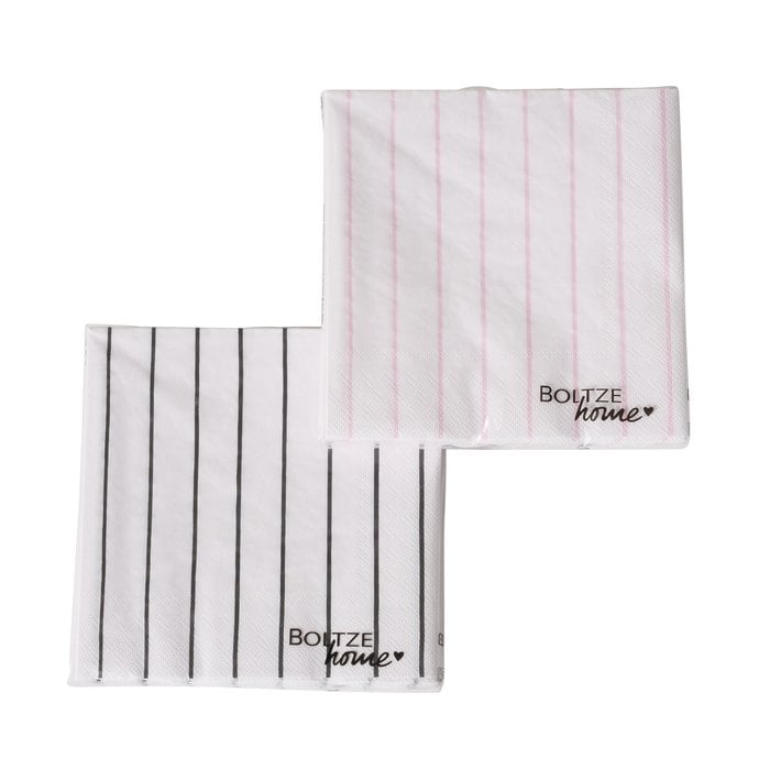 Schöner Leben Servietten gestreift 20 Stück weiß-rosa oder weiß-schwarz 3x33cm Bis zu 65% Rabatt