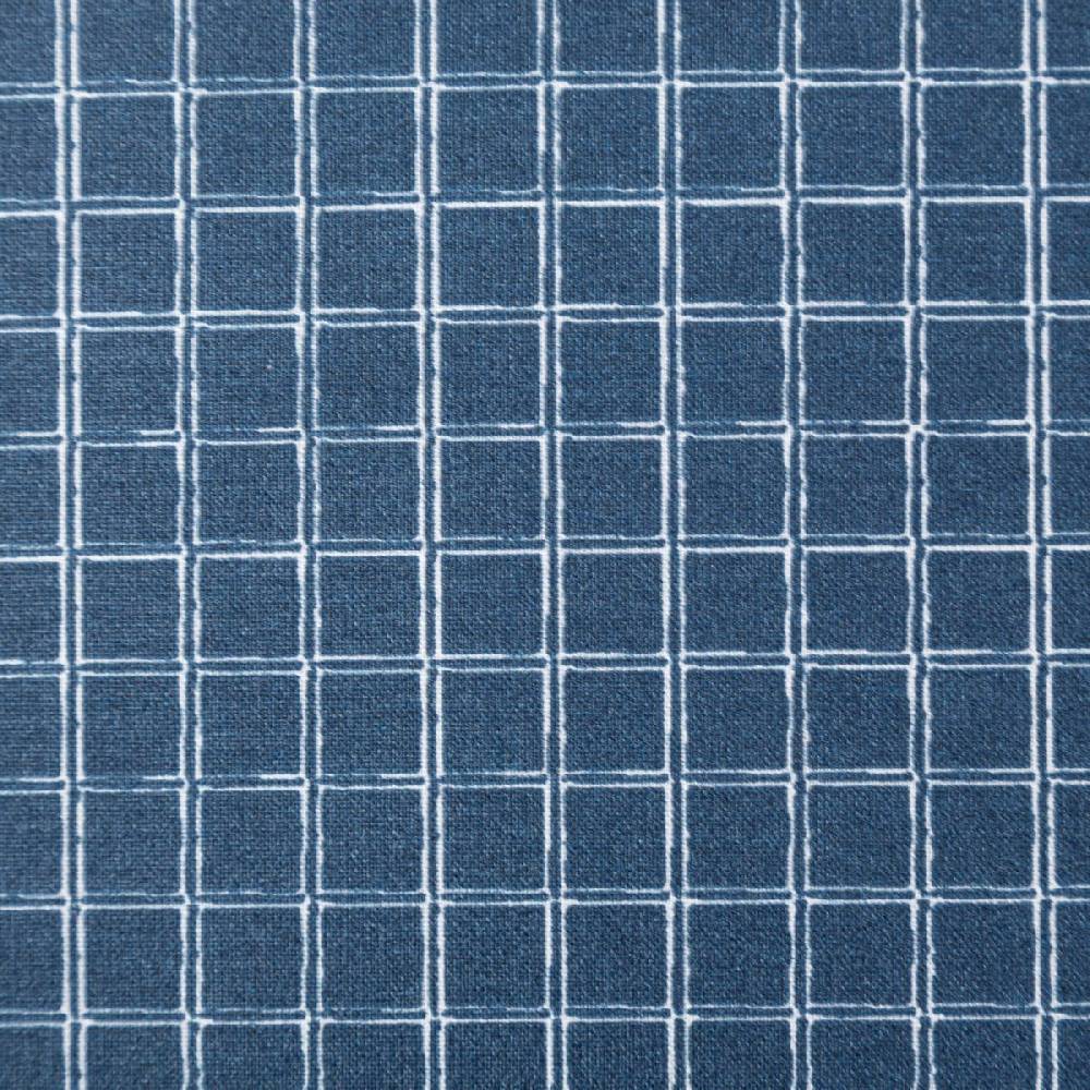 Schöner Leben Tischdeckenstoff abwaschbar Baumwollstoff beschichtet Enduit Jules Karo blau weiß 1,45m Breite