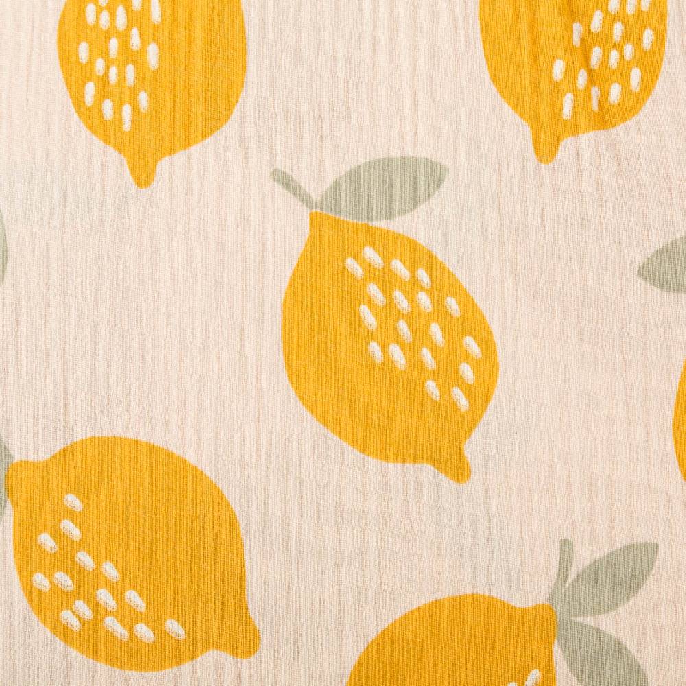 Schöner Leben Musselin Stoff LEMONS Zitronen groß beige gelb 1,35m Breite